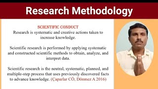 Research Methodology n Ethics Scientific Conduct [upl. by Onibag]