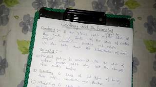 GEOLOGY AND ITS BRANCHES HINDI WITH NOTES [upl. by Horan]