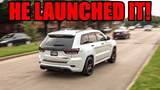 Jeep TRACKHAWK Launches It Right in Front of COPS at Supercar Show [upl. by Carny411]