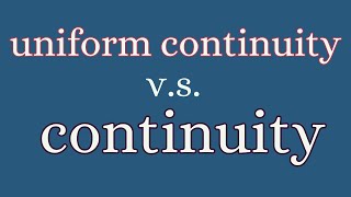 Real Analysis  Intro to uniform continuity [upl. by Eipper]