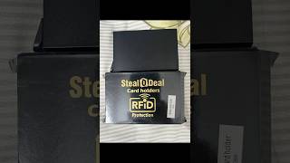 StealODeal RFID aluminium Card holder unboxing cardholder rfidtechnology wallet compact [upl. by Allister251]