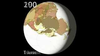 Plate Tectonics Viewed from South Pole  Scotese Animation [upl. by Idnic]