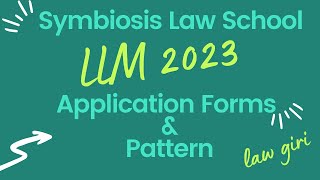 Symbiosis LLM entrance exam 2023SLS LLM Admission FormsAIAT LLM 2023 [upl. by Ireva41]