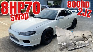 How to swap a ZF 8HP70 into a 800HP Nissan S15 Silvia [upl. by Ahsekan569]