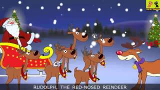 Rudolph The RedNosed Reindeer  Christmas Songs With Lyrics For Kids By ZippyToons [upl. by Heiney]