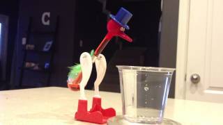 Dippy Lucky Happy Glass Drinking Bird  Educational Toy  Gift red b22 [upl. by Ydor664]