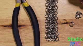 How to weave a 4in1 chain maille pattern [upl. by Nomma]