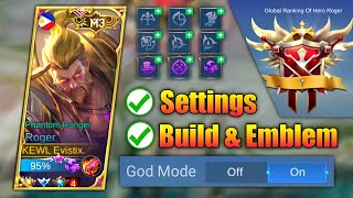 PRO ROGER TUTORIAL 2022  ROGER BEST BUILD amp EMBLEM  SETTINGS  MLBB [upl. by Notfilc]