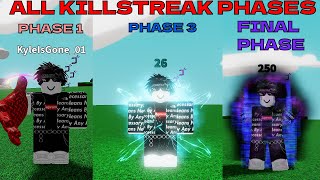 All KILLSTREAK PHASES In Slap Battles [upl. by Notsreik]