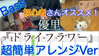 【Bass初心者さんオススメ！】優里 ドライフラワー【Bass簡単アレンジVer】５線譜ampTab譜付き [upl. by Klute]