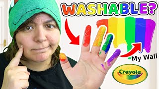 How Washable is Crayola off Everything I Try ALL Markers Crayons amp Paint [upl. by Ahsasal576]