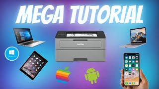 Brother Laser Printer MEGA Tutorial HLL2350DW Wifi Setup and Installation Step by Step Manual [upl. by Irahc]