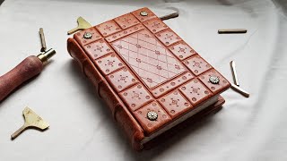 Bookbinding Making leather journal Book [upl. by Ayal]