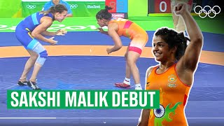 🇮🇳 Sakshi Maliks first Olympic Wrestling Bout 🤼‍♀️ [upl. by Adnwahsar]