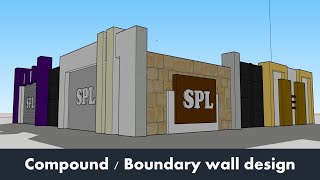 Compound wall design  Boundary wall design  Part 1 animation video [upl. by Aicekat]