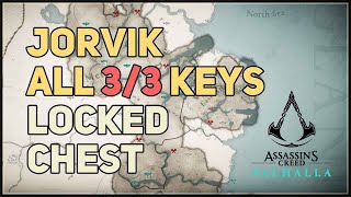 All 3 Cultist Keys Locked Chest Jorvik Assassins Creed Valhalla [upl. by Lanza]