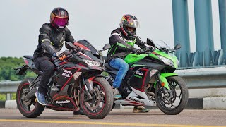 Ninja 300 Vs Zx25R  Drag Race [upl. by Junieta]