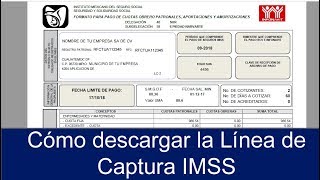 ¿Cómo descargar una LINEA DE CAPTURA del IMSS 📄✅  Formato de PAGO del IMSS RÁPIDO Y FÁCIL [upl. by Hoppe]