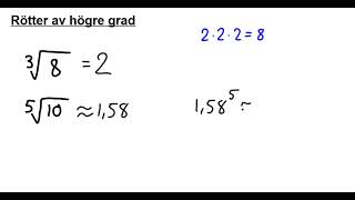 Ma1b Rötter och potensekvationer av högre grad [upl. by Gabrila]