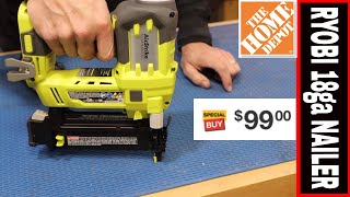 RYOBI 18V ONE 18 GAUGE BRAD NAILER REVIEW BLACK FRIDAY 2020 SAVINGS [upl. by Nilyad]