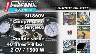 Compresseur dair silencieux PRODIF SIL860V avec double sortie [upl. by Gentilis262]