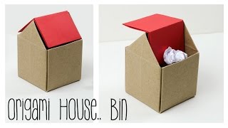 Origami Trash Bin Tutorial  DIY  Paper Kawaii [upl. by Sudaorb]