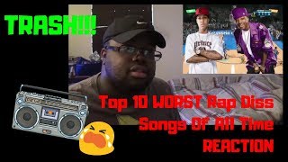 Top 10 WORST Rap Diss Songs Of All Time REACTION [upl. by Annaicul]