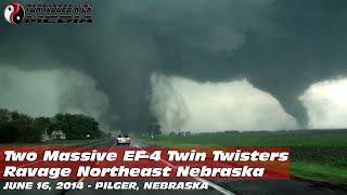 Damaging Twin EF4 Tornadoes Incredible Video  6162014 Pilger NE [upl. by Ahsiela153]