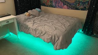 How I built a Floating Bed Frame for a full size mattress [upl. by Noiramed]