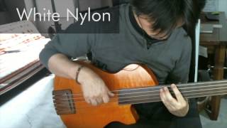 Labella Black nylon VS White nylon strings fretless bass [upl. by Namyw]