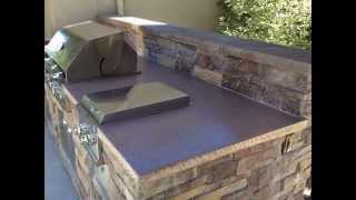 Outdoor BBQ Island outdoor kitchen concrete countertop [upl. by Corron]