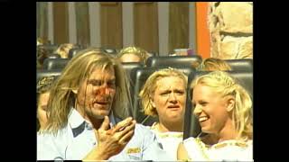 Watch as a bird bloodies superstar Fabio on a roller coaster at Busch Gardens in Virginia [upl. by Rodablas163]