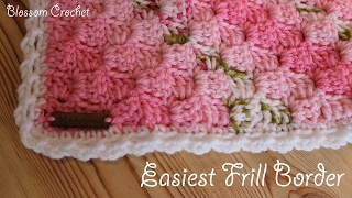 Easiest Crochet Border Ever Simple Frills [upl. by Fogel]