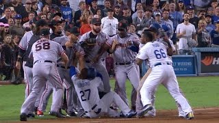 SFLAD Puig Bumgarner argue benches clear [upl. by Eiram]