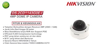 IP CAMERA HIKVISION DS2CD1143G0EI 4MP DOME IP KAMERA [upl. by Skyla]