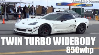 850whp WideBody Twin Turbo C6 Vette Roll Racing [upl. by Nebe642]