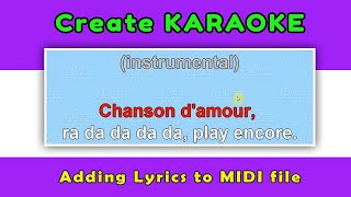 Adding Lyrics to midi file  create karaoke [upl. by Odnam]