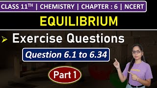 Class 11th Chemistry Chapter 6  Exercise Questions 61 to 634  Chapter 6 Equilibrium  NCERT [upl. by Mahan726]