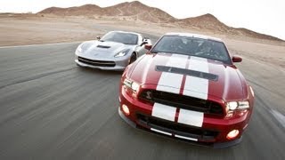 2014 Corvette Stingray vs Shelby GT500  Track Tested [upl. by Enimzzaj]