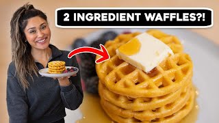 Waffles with Just 2 Ingredients Low Carb Keto Friendly Recipe [upl. by Vasos885]