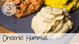 3 Vegane Hummus Rezepte  Veganer Hummus ohne Öl  Hummus selber machen Vegan  Vegane Rezepte [upl. by Reeve]