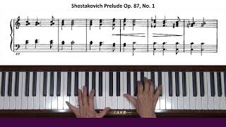 Shostakovich Prelude in C Major Op 87 No 1 Piano Tutorial [upl. by Sudaorb]