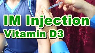 Intramuscular Deltoid Injection of Vitamin D3 Cholecalciferol  BarD  IM  Oral  200000 IU [upl. by Issac]