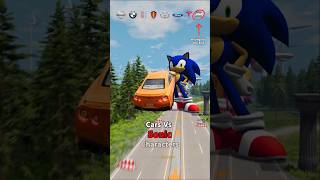 Cars vs Sonic Characters 😂❌ BeamNGDrive shorts beamngdrive [upl. by Dympha]