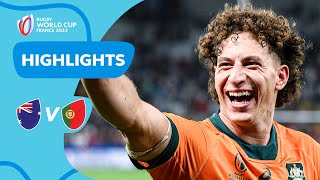 Wallabies keep qualification hopes alive  Australia v Portugal  Rugby World Cup 2023 Highlights [upl. by Meador]