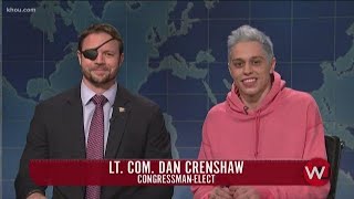 Dan Crenshaw accepts Pete Davidsons apology during surprise SNL visit [upl. by Silloh]