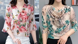 BLUSAS ESTAMPADAS CON ESTILO Primavera Verano Moda Mujer trending 2024 top [upl. by Aslin]