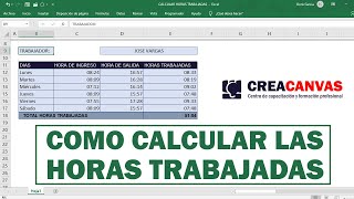 COMO CALCULAR LAS HORAS TRABAJADAS EN EXCEL SUMAR Y RESTAR HORAS [upl. by Gerladina90]