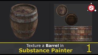 Texture a Barrel using Substance Painter Wood 13 [upl. by Ahsietal]