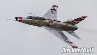 F100 Super Sabre Afterburner Flybys  Thunder Over Michigan 2016 [upl. by Belle]